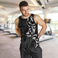 White Ribbon Day New Zealand Men Tank Top Aotearoa Maori Pattern LT14 Black - Polynesian Pride