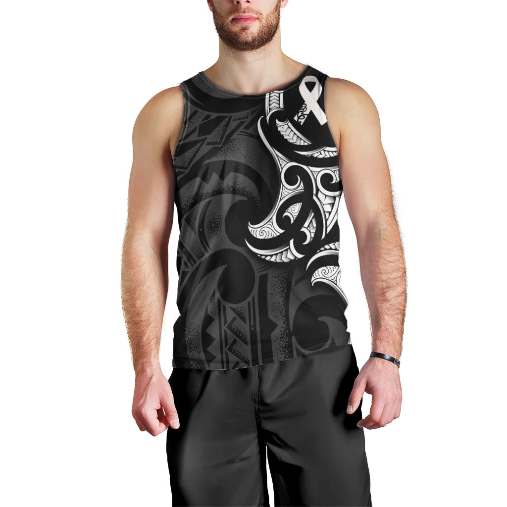 White Ribbon Day New Zealand Men Tank Top Aotearoa Maori Pattern LT14 - Polynesian Pride