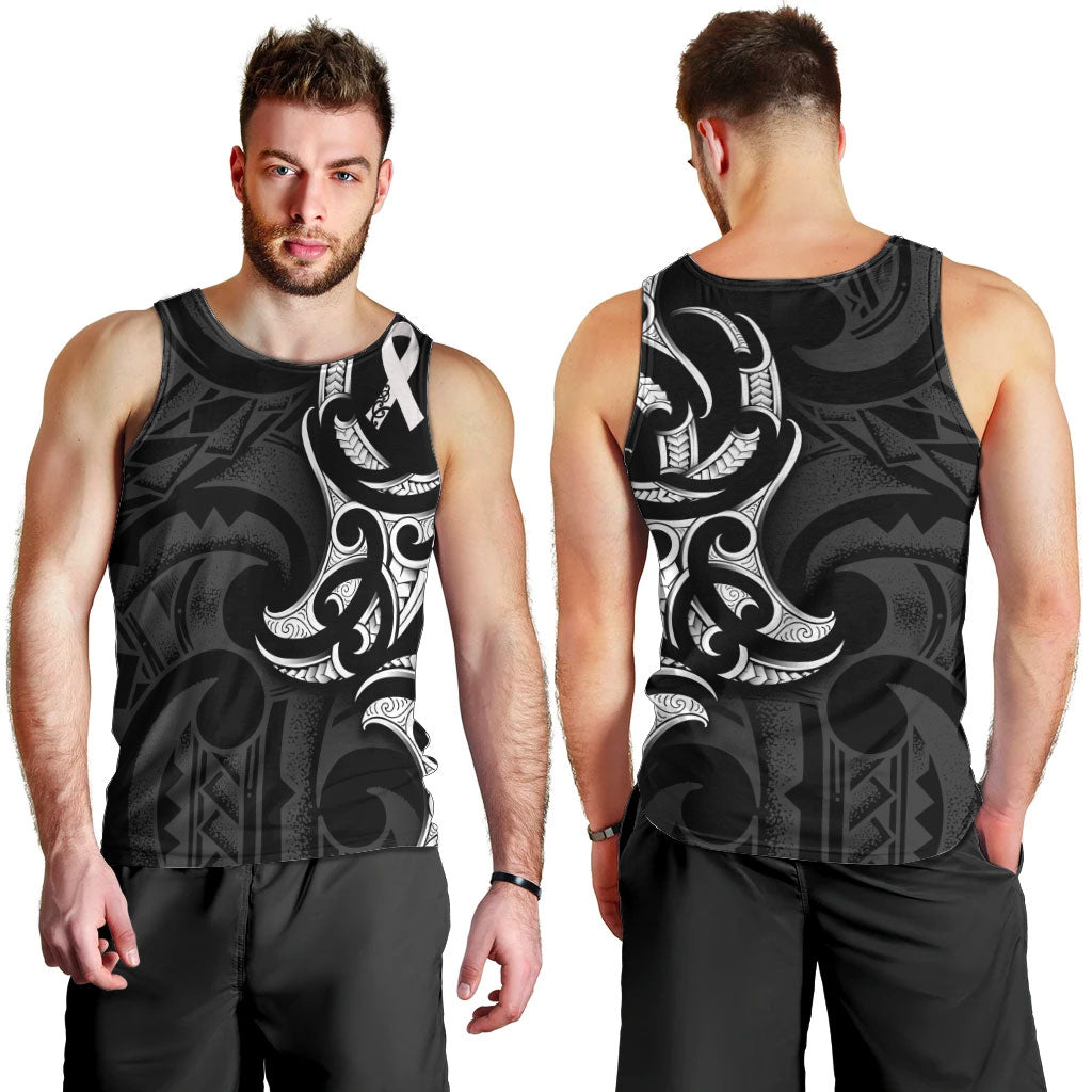 White Ribbon Day New Zealand Men Tank Top Aotearoa Maori Pattern LT14 - Polynesian Pride