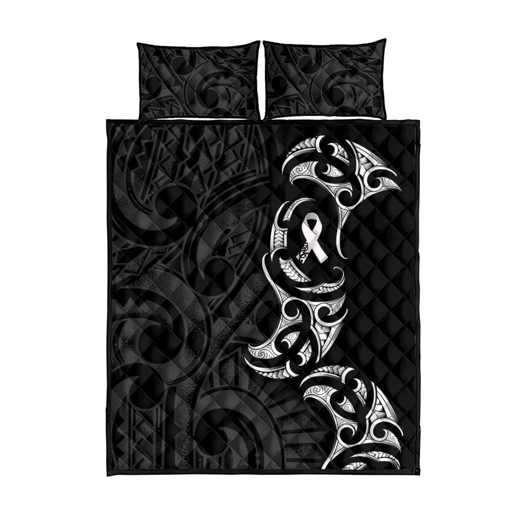 White Ribbon Day New Zealand Quilt Bed Set Aotearoa Maori Pattern LT14 - Polynesian Pride