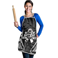 White Ribbon Day New Zealand Apron Respect Women Maori Pattern Black LT14 - Polynesian Pride