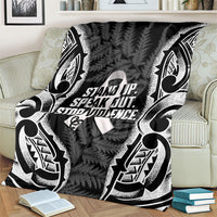 White Ribbon Day New Zealand Blanket Respect Women Maori Pattern Black LT14 - Polynesian Pride