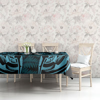 White Ribbon Day New Zealand Tablecloth Respect Women Maori Pattern Blue LT14 - Polynesian Pride