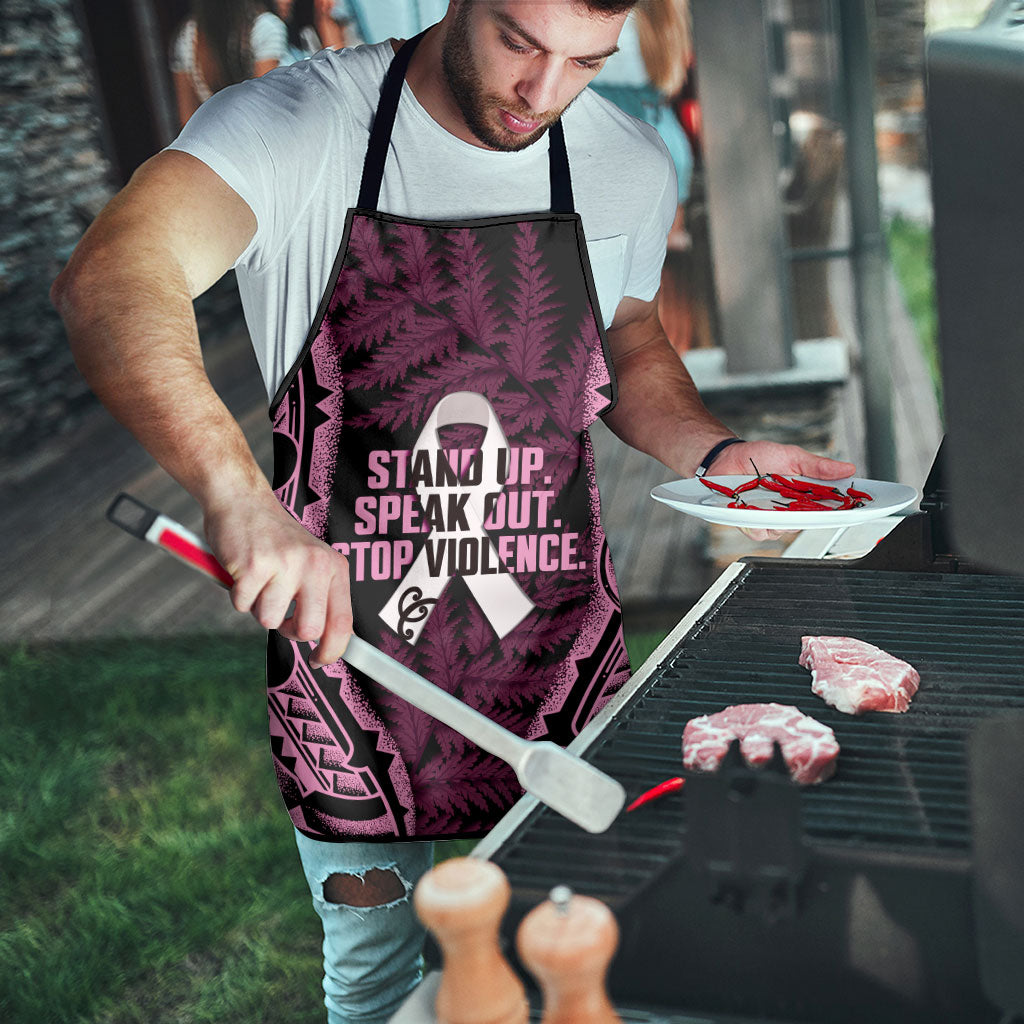 White Ribbon Day New Zealand Apron Respect Women Maori Pattern Pink LT14 - Polynesian Pride
