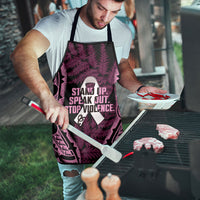 White Ribbon Day New Zealand Apron Respect Women Maori Pattern Pink LT14 - Polynesian Pride