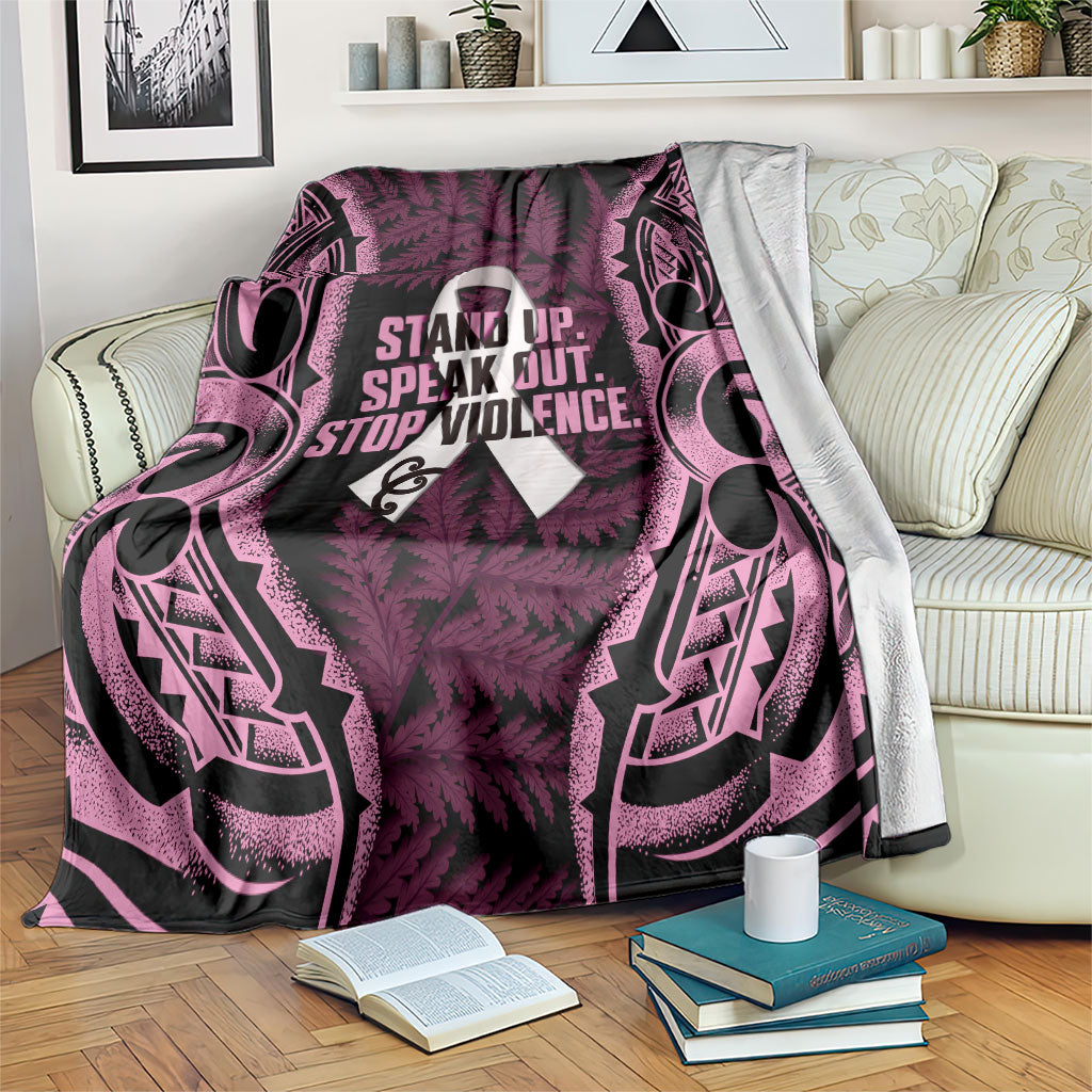 White Ribbon Day New Zealand Blanket Respect Women Maori Pattern Pink LT14 Pink - Polynesian Pride