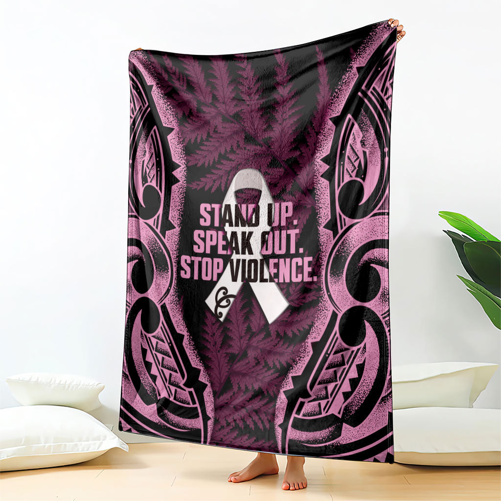 White Ribbon Day New Zealand Blanket Respect Women Maori Pattern Pink LT14 - Polynesian Pride