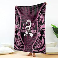 White Ribbon Day New Zealand Blanket Respect Women Maori Pattern Pink LT14 - Polynesian Pride