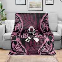 White Ribbon Day New Zealand Blanket Respect Women Maori Pattern Pink LT14 - Polynesian Pride