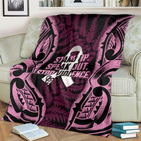 White Ribbon Day New Zealand Blanket Respect Women Maori Pattern Pink LT14 - Polynesian Pride