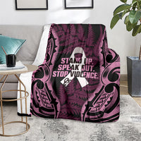 White Ribbon Day New Zealand Blanket Respect Women Maori Pattern Pink LT14 - Polynesian Pride