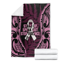 White Ribbon Day New Zealand Blanket Respect Women Maori Pattern Pink LT14 - Polynesian Pride