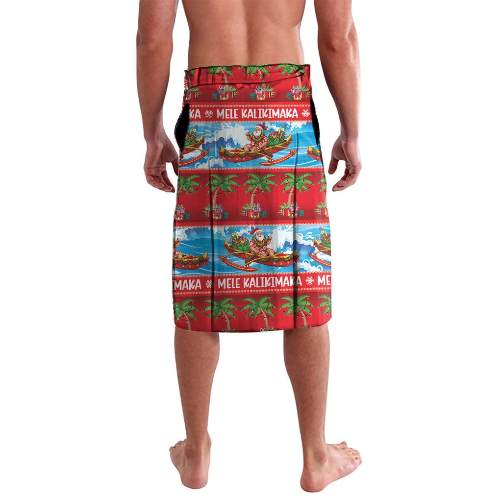 Hawaii Mele Kalikimaka Lavalava Outrigger Canoe Santa Festive Palm Seamless LT14 - Polynesian Pride