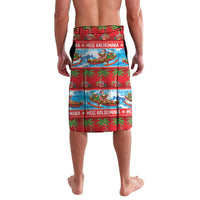 Hawaii Mele Kalikimaka Lavalava Outrigger Canoe Santa Festive Palm Seamless LT14 - Polynesian Pride