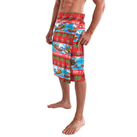 Hawaii Mele Kalikimaka Lavalava Outrigger Canoe Santa Festive Palm Seamless LT14 - Polynesian Pride