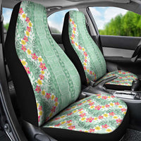 Menthol Green Aloha Hawaii Tiki Car Seat Cover Tropical Plumeria - Seamless Style LT14 - Polynesian Pride
