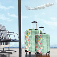 Menthol Green Aloha Hawaii Tiki Luggage Cover Tropical Plumeria - Seamless Style LT14 - Polynesian Pride
