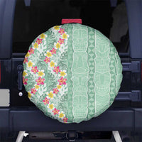 Menthol Green Aloha Hawaii Tiki Spare Tire Cover Tropical Plumeria - Seamless Style LT14 - Polynesian Pride