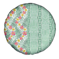 Menthol Green Aloha Hawaii Tiki Spare Tire Cover Tropical Plumeria - Seamless Style LT14 - Polynesian Pride