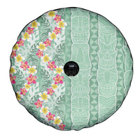 Menthol Green Aloha Hawaii Tiki Spare Tire Cover Tropical Plumeria - Seamless Style LT14 - Polynesian Pride
