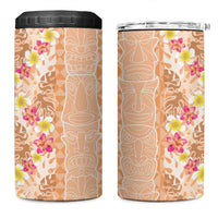 Orange Chiffon Aloha Hawaii Tiki 4 in 1 Can Cooler Tumbler Tropical Plumeria - Seamless Style LT14 One Size: 16 oz Orange - Polynesian Pride