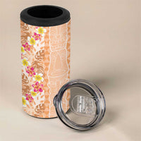 Orange Chiffon Aloha Hawaii Tiki 4 in 1 Can Cooler Tumbler Tropical Plumeria - Seamless Style LT14 - Polynesian Pride