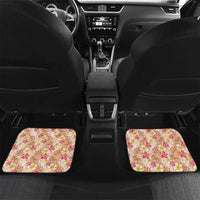 Orange Chiffon Aloha Hawaii Tiki Car Mats Tropical Plumeria - Seamless Style