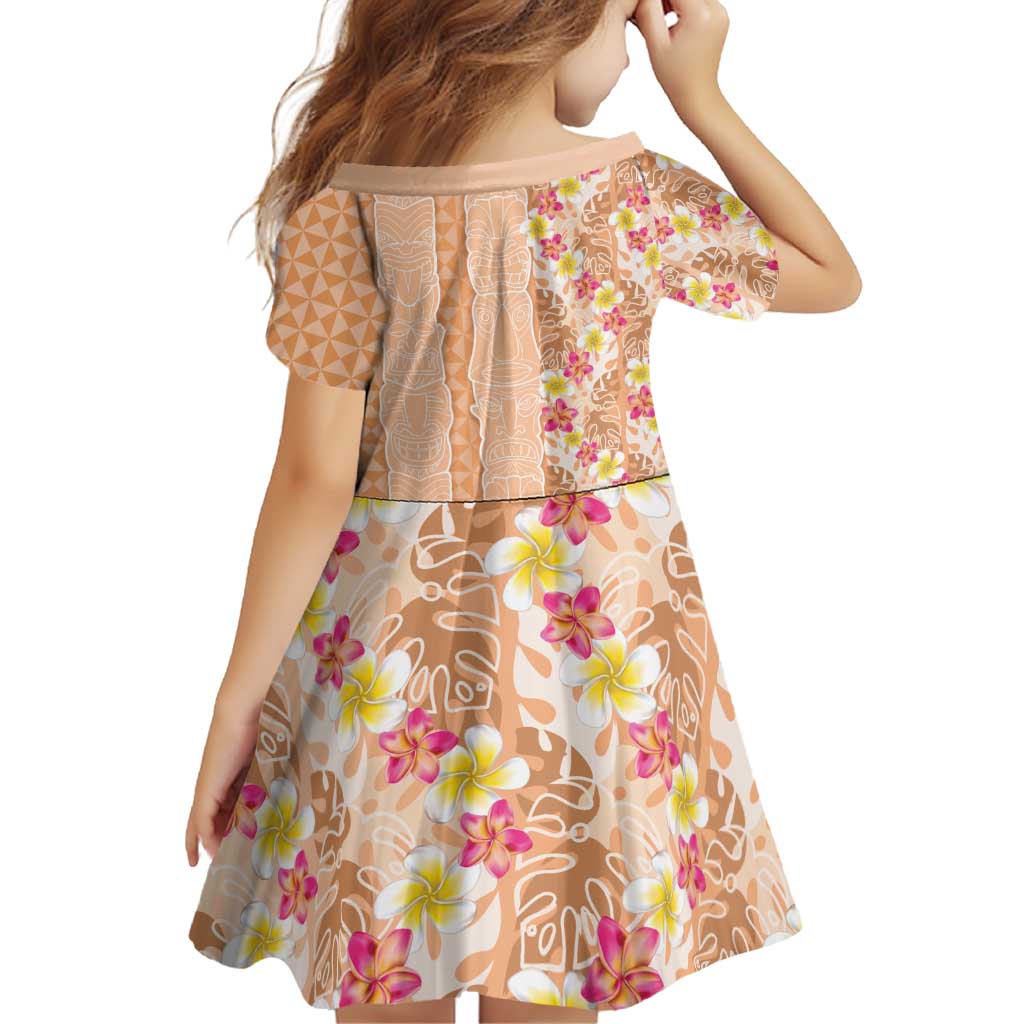 Orange Chiffon Aloha Hawaii Tiki Family Matching Puletasi and Hawaiian Shirt Tropical Plumeria - Seamless Style LT14 - Polynesian Pride