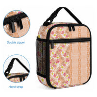 Orange Chiffon Aloha Hawaii Tiki Lunch Bag Tropical Plumeria - Seamless Style LT14 - Polynesian Pride