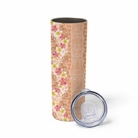 Orange Chiffon Aloha Hawaii Tiki Skinny Tumbler Tropical Plumeria - Seamless Style LT14 - Polynesian Pride