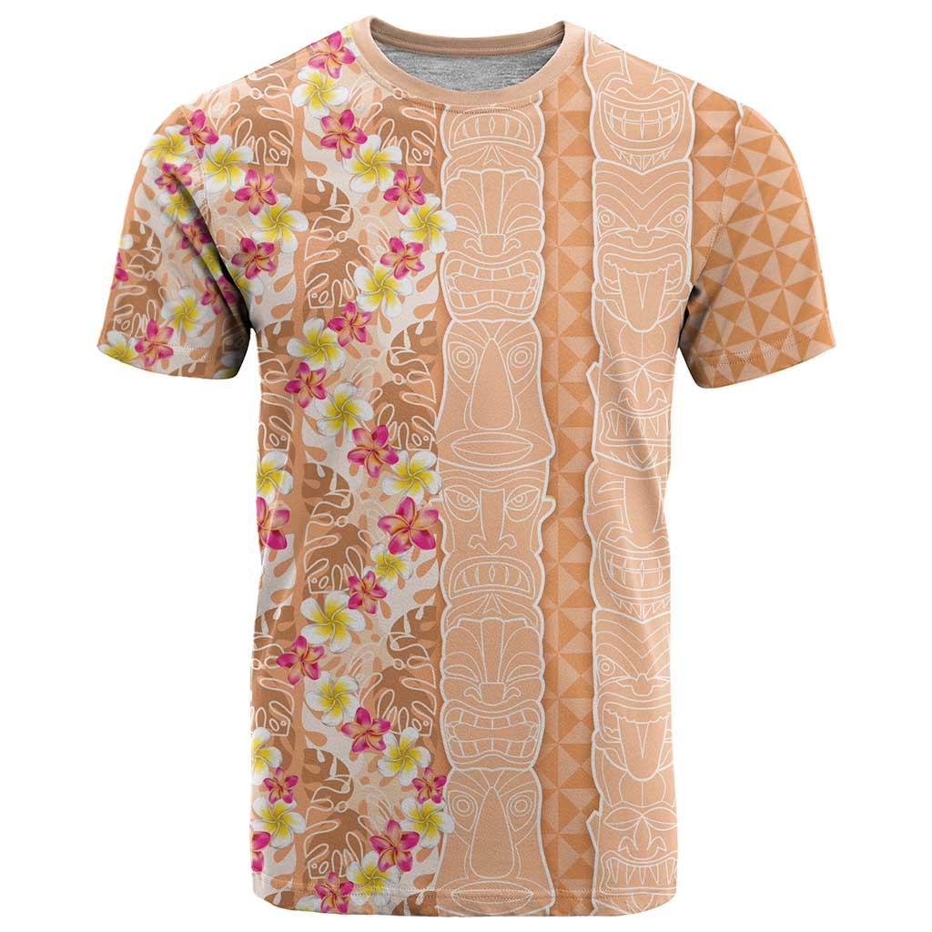 Orange Chiffon Aloha Hawaii Tiki T Shirt Tropical Plumeria - Seamless Style LT14 Orange - Polynesian Pride