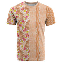 Orange Chiffon Aloha Hawaii Tiki T Shirt Tropical Plumeria - Seamless Style LT14 Orange - Polynesian Pride