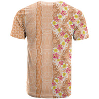 Orange Chiffon Aloha Hawaii Tiki T Shirt Tropical Plumeria - Seamless Style LT14 - Polynesian Pride