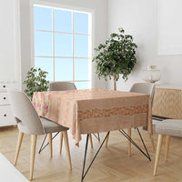 Orange Chiffon Aloha Hawaii Tiki Tablecloth Tropical Plumeria - Seamless Style