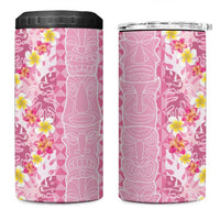 Pastel Magenta Aloha Hawaii Tiki 4 in 1 Can Cooler Tumbler Tropical Plumeria - Seamless Style LT14 One Size: 16 oz Magenta - Polynesian Pride