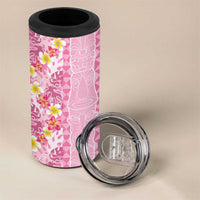 Pastel Magenta Aloha Hawaii Tiki 4 in 1 Can Cooler Tumbler Tropical Plumeria - Seamless Style LT14 - Polynesian Pride