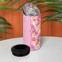 Pastel Magenta Aloha Hawaii Tiki 4 in 1 Can Cooler Tumbler Tropical Plumeria - Seamless Style LT14 - Polynesian Pride