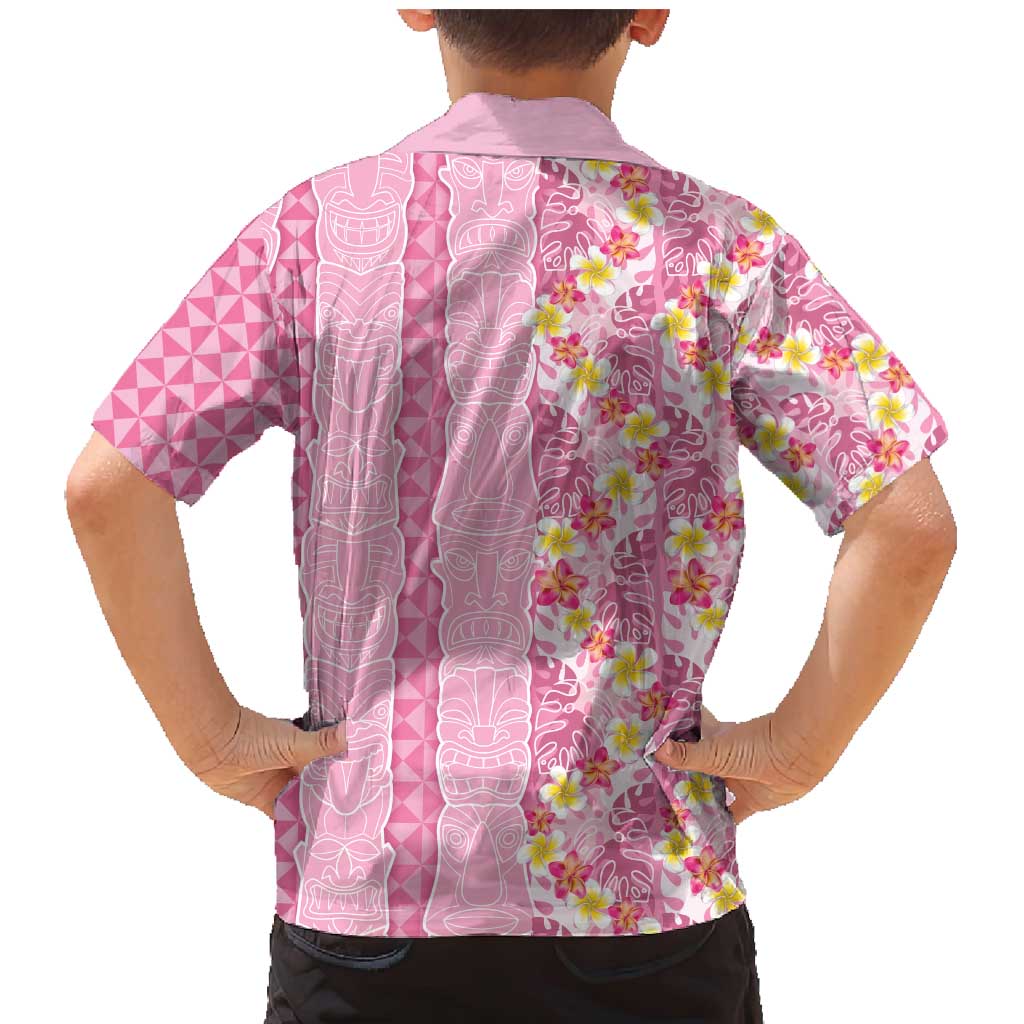Pastel Magenta Aloha Hawaii Tiki Family Matching Mermaid Dress and Hawaiian Shirt Tropical Plumeria - Seamless Style LT14 - Polynesian Pride