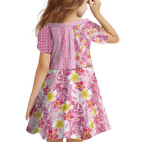 Pastel Magenta Aloha Hawaii Tiki Family Matching Puletasi and Hawaiian Shirt Tropical Plumeria - Seamless Style LT14 - Polynesian Pride
