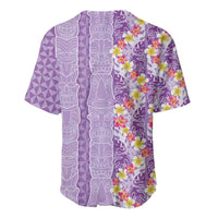 Lush Lilac Aloha Hawaii Tiki Baseball Jersey Tropical Plumeria - Seamless Style LT14 - Polynesian Pride