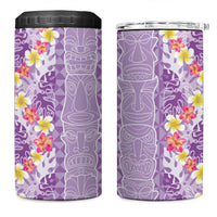 Lush Lilac Aloha Hawaii Tiki 4 in 1 Can Cooler Tumbler Tropical Plumeria - Seamless Style LT14 One Size: 16 oz Purple - Polynesian Pride