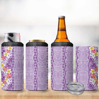 Lush Lilac Aloha Hawaii Tiki 4 in 1 Can Cooler Tumbler Tropical Plumeria - Seamless Style LT14 - Polynesian Pride