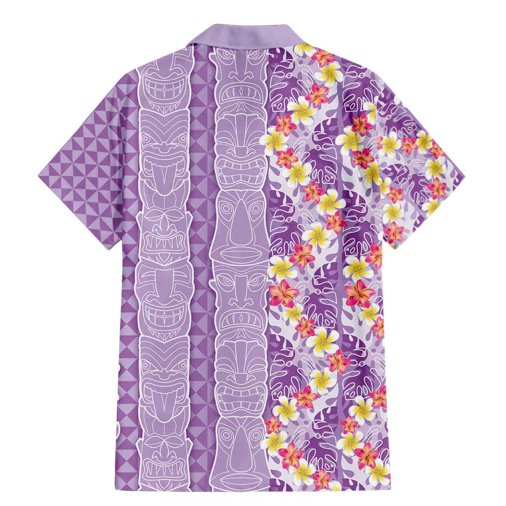 Lush Lilac Aloha Hawaii Tiki Family Matching Mermaid Dress and Hawaiian Shirt Tropical Plumeria - Seamless Style LT14 - Polynesian Pride