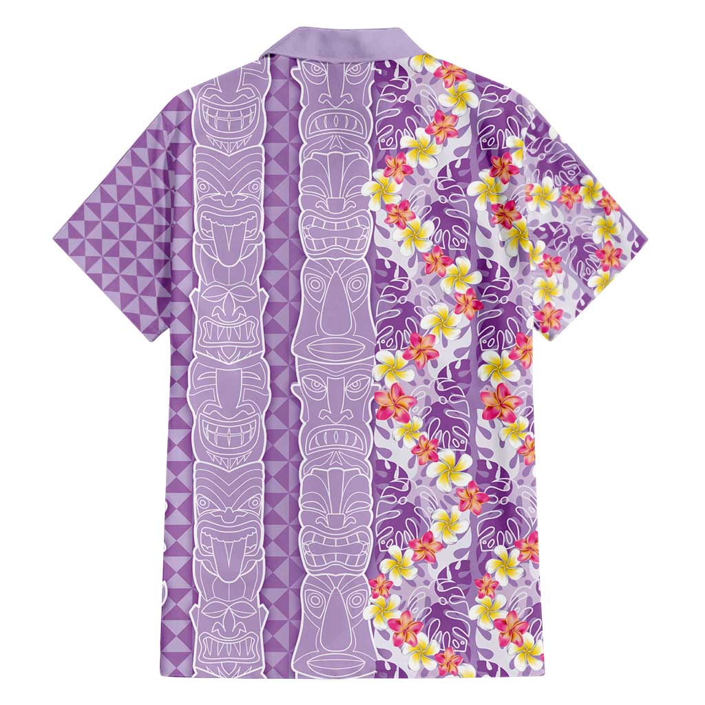 Lush Lilac Aloha Hawaii Tiki Family Matching Off Shoulder Maxi Dress and Hawaiian Shirt Tropical Plumeria - Seamless Style LT14 - Polynesian Pride