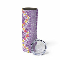 Lush Lilac Aloha Hawaii Tiki Skinny Tumbler Tropical Plumeria - Seamless Style LT14 - Polynesian Pride