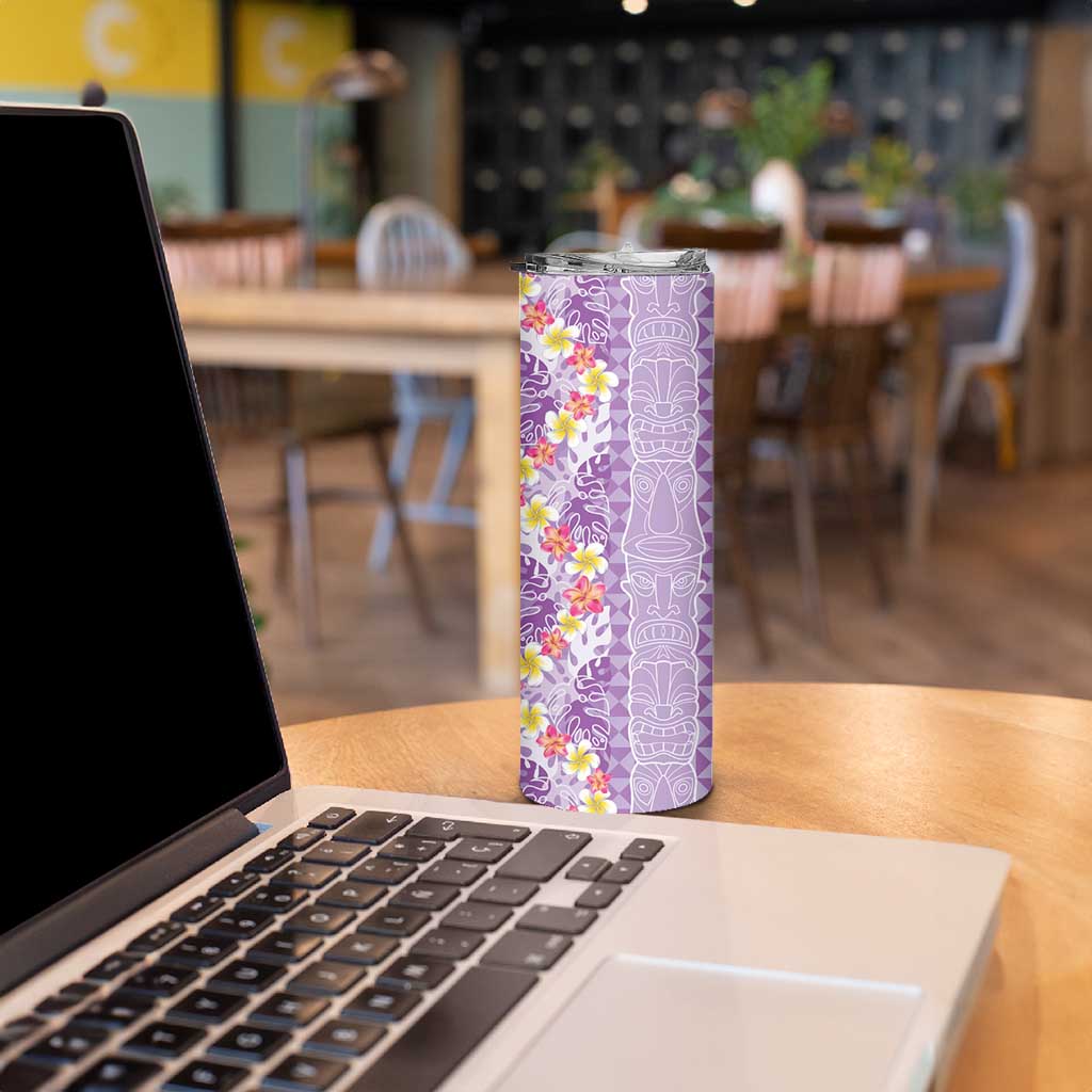 Lush Lilac Aloha Hawaii Tiki Skinny Tumbler Tropical Plumeria - Seamless Style LT14 - Polynesian Pride