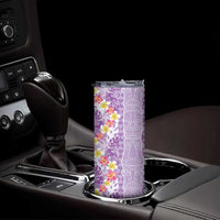 Lush Lilac Aloha Hawaii Tiki Skinny Tumbler Tropical Plumeria - Seamless Style LT14 - Polynesian Pride