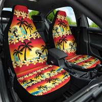 Tropical Islands Sunset Hawaii Car Seat Cover Go Surfing With Hula Girl - Summer Vibes LT14 One Size Red - Polynesian Pride