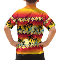 Tropical Islands Sunset Hawaii Family Matching Summer Maxi Dress and Hawaiian Shirt Go Surfing With Hula Girl - Summer Vibes LT14 - Polynesian Pride