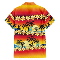 Tropical Islands Sunset Hawaii Family Matching Summer Maxi Dress and Hawaiian Shirt Go Surfing With Hula Girl - Summer Vibes LT14 - Polynesian Pride